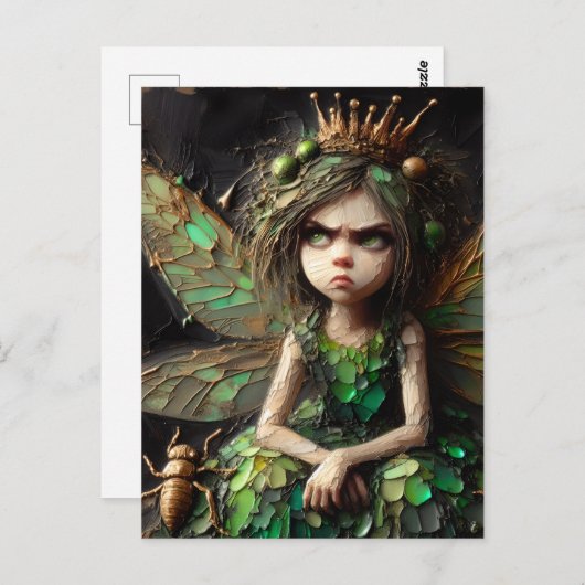 geïrriteerd fee gouden insect briefkaart (Voorkant / Achterkant)