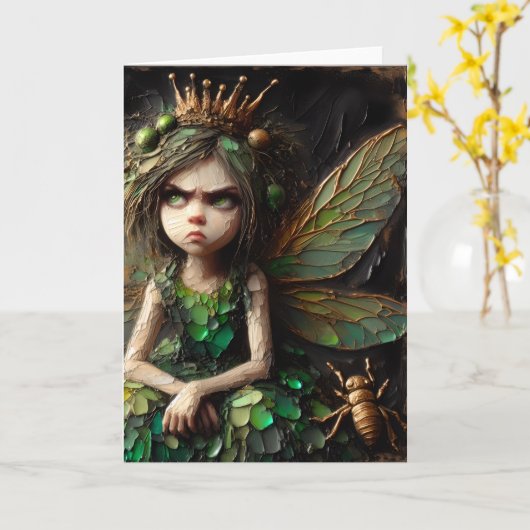 geïrriteerd fee gouden insect kaart (Gele Bloem)