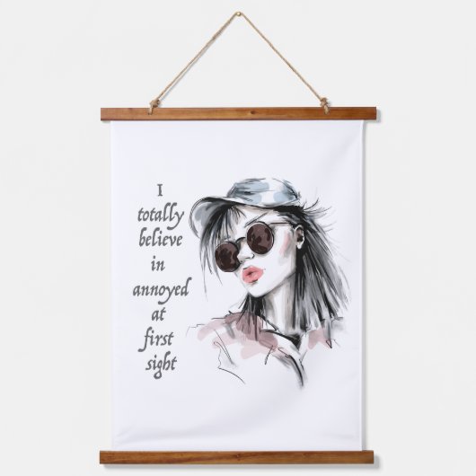 Geïrriteerd op het eerste gezicht hangend wandkleed (Voorkant)