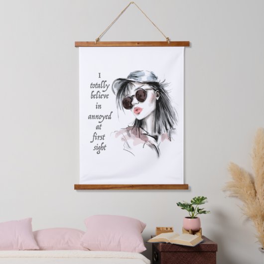 Geïrriteerd op het eerste gezicht hangend wandkleed (Slaapkamer)