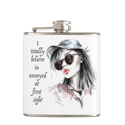 Geïrriteerd op het eerste gezicht heupfles (Voorkant)