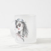 Geïrriteerd op het eerste gezicht matglas koffiemok (Voorkant links)