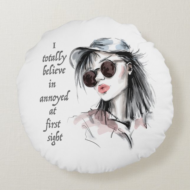 Geïrriteerd op het eerste gezicht rond kussen (Achterkant)