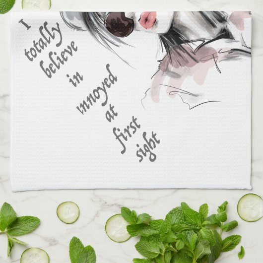 Geïrriteerd op het eerste gezicht theedoek (Gevouwen)