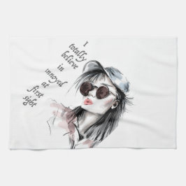 Geïrriteerd op het eerste gezicht theedoek