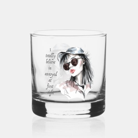 Geïrriteerd op het eerste gezicht whisky glas (Achterkant)