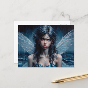 Geïrriteerde Fairy Rainy Ocean Trip Briefkaart