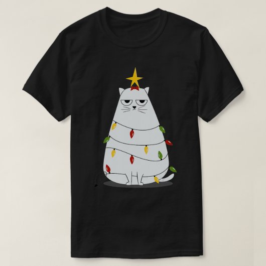 Geïrriteerde Grappige Kerstkat voor Kerstdag T-shirt (Design voorkant)