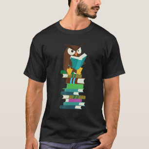 Geïrriteerde Grappige Uil Boeken Lezen Leraar Stud T-shirt