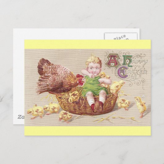 Geïrriteerde Hen & Naughty Child  Pasen Kaart (Voorkant / Achterkant)