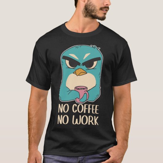 geïrriteerde pinguïn koffie espresso mannen vrouwe t-shirt (Voorkant)