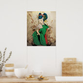 Geisha 芸 者 poster Japanse drukkerij (Keuken)