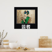 Geisha 芸 者 poster Japanse drukkerij (Keuken)