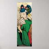 Geisha 芸 Japans poster voor lange verticale afdruk (Voorkant)