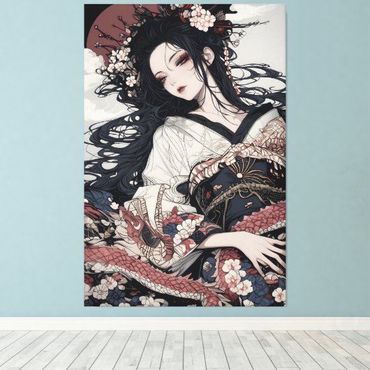 Geisha 071429 canvas afdruk (Insitu (Houten vloer))