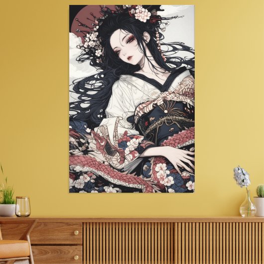 Geisha 071429 canvas afdruk (Insitu (Woonkamer))