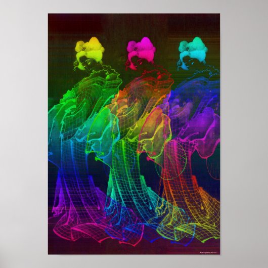 Geisha Abstract Japan Wall Art Poster (Voorkant)