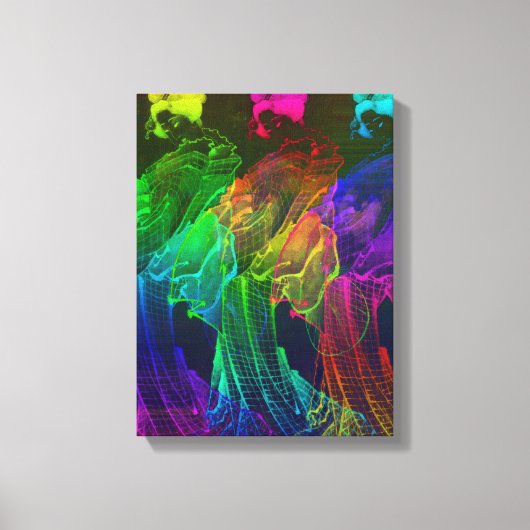 Geisha Abstracte Japanse wandkunst Canvas Afdruk (Voorkant)