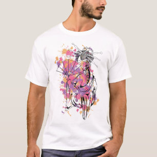 Geisha Abstracte Splash Artistiek Graphic T-shirt