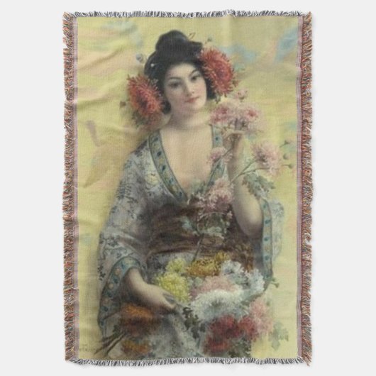  Geisha Afghan Deken (Voorkant Verticaal)