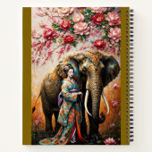 geisha and elephant oil painting texture notitieboek (Achterkant)