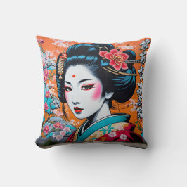 Geisha and Sakura: Japanese-Inspired Art Kussen