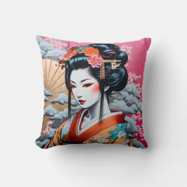 Geisha and Sakura: Japanese-Inspired Art Kussen