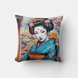 Geisha and Sakura: Japanese-Inspired Art Kussen