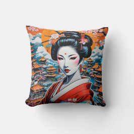 Geisha and Sakura: Japanese-Inspired Art Kussen