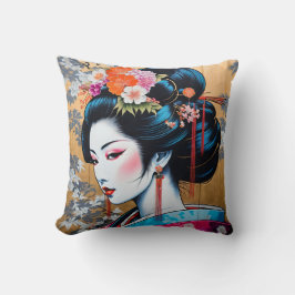 Geisha and Sakura: Japanese-Inspired Art Kussen