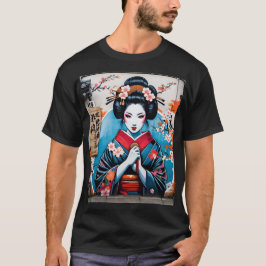 Geisha and Sakura: Japanese-Inspired Art T-shirt