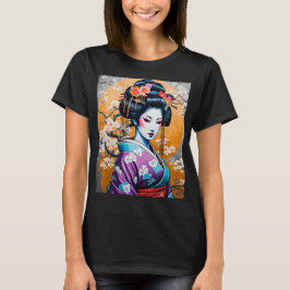 Geisha and Sakura: Japanese-Inspired Art T-shirt