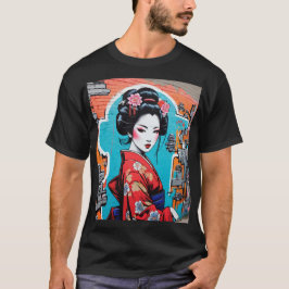 Geisha and Sakura: Japanese-Inspired Art T-shirt