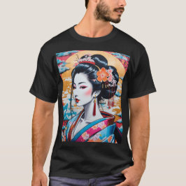 Geisha and Sakura: Japanese-Inspired Art T-shirt