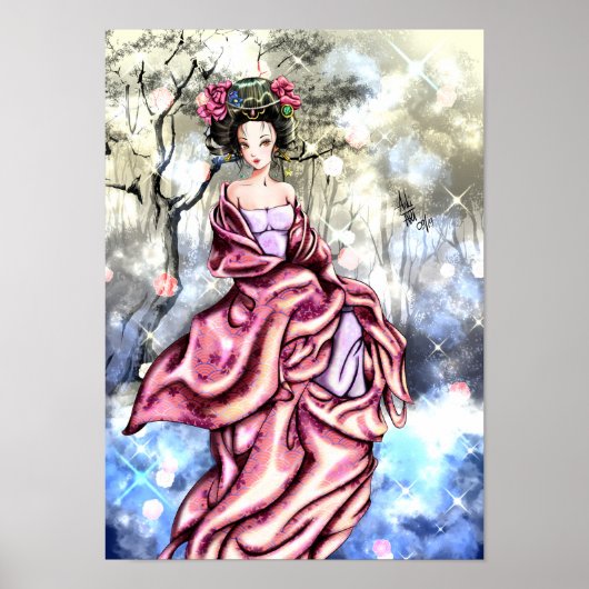 Geisha anime art poster (Voorkant)