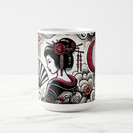 Geisha Art Coffee Mok (Center)