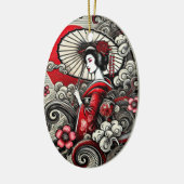 Geisha Art Keramisch Ornament - Japans Elegantie (Links)