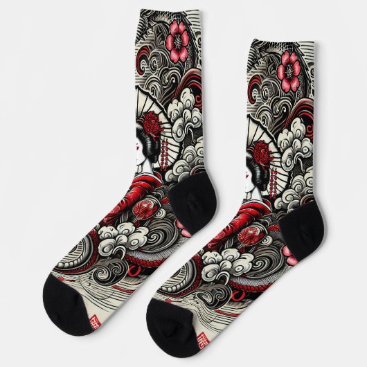 Geisha Art Pattern Sokken (Links)