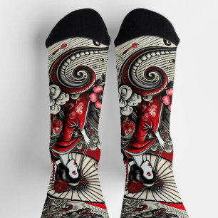 Geisha Art Pattern Sokken