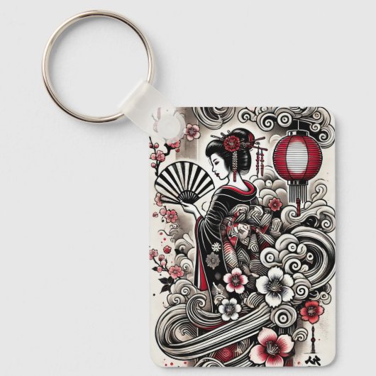 Geisha Art Sleutelhanger (Voorkant)