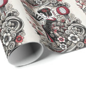 Geisha Art Wrapping Paper Cadeaupapier (Rol Hoek)