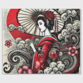 Geisha Art Wrapping Papier - Elegante Gift Wrap (Vlak)
