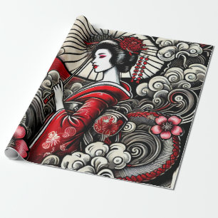 Geisha Art Wrapping Papier - Elegante Gift Wrap