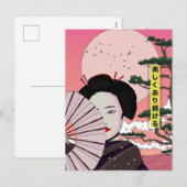 Geisha Be Beautiful Japanse manga stijl Japans Feestdagenkaart (Voorkant / Achterkant)