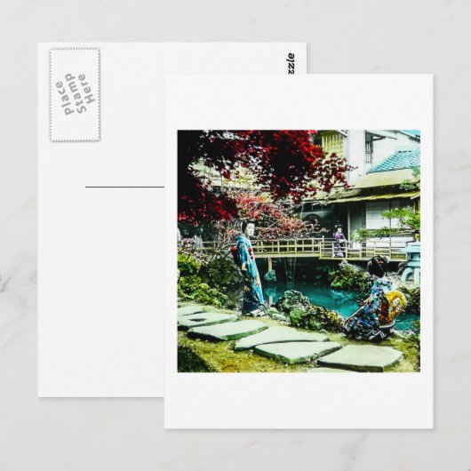  Geisha bij de kusatsu Tea House Maple Tree Briefkaart (Voorkant / Achterkant)