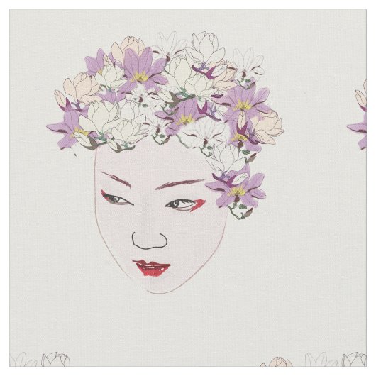 Geisha bloemen stof (Close Up)