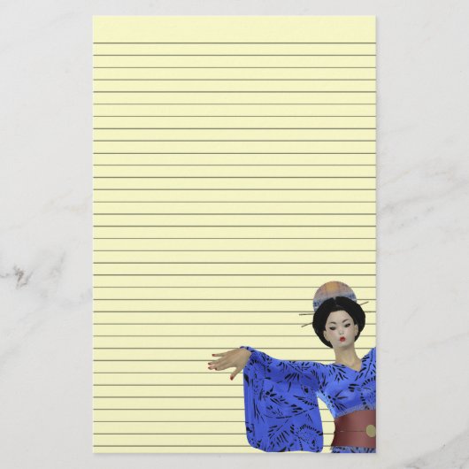 Geisha briefpapier - optionele lijnen (Voorkant)