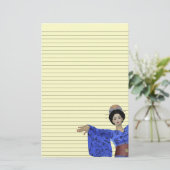 Geisha briefpapier - optionele lijnen (Staand voorkant)