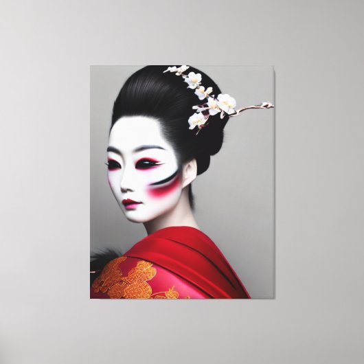 Geisha Canvas Afdrukken (Voorkant)