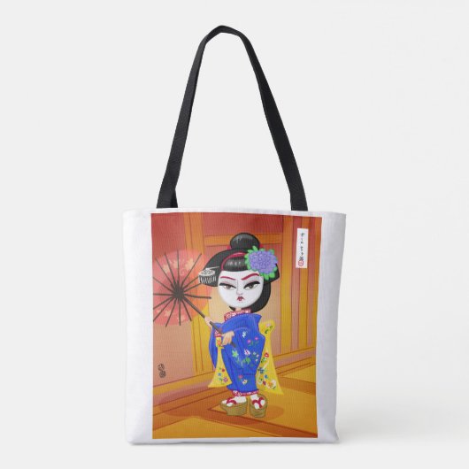 Geisha Canvas tas (Achterkant)